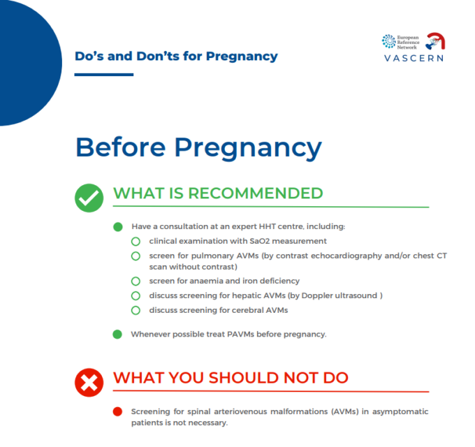 HHT Do's and Don'ts for Pregnancy
